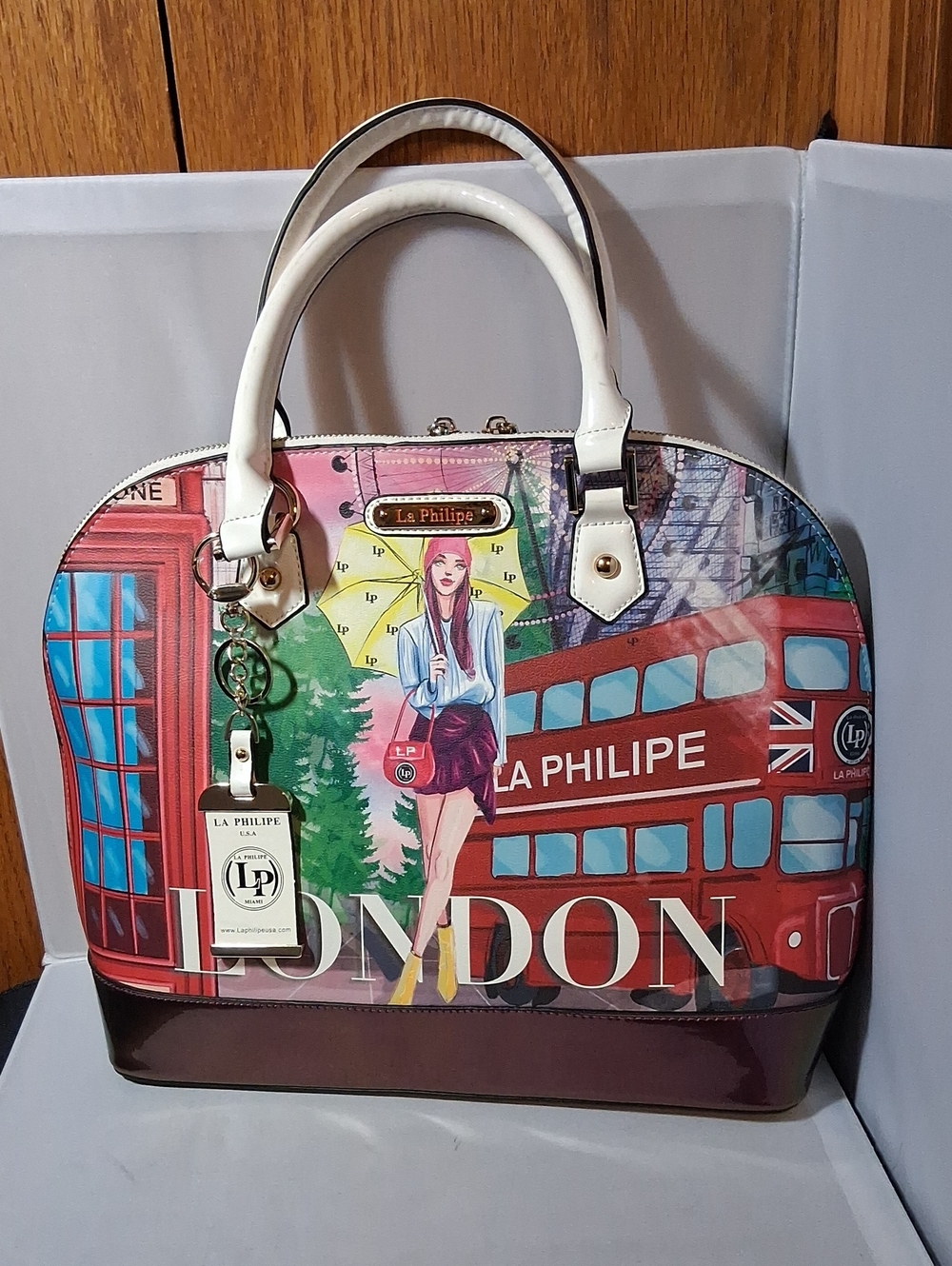 La Philipe "Umbrella in London" Satchel